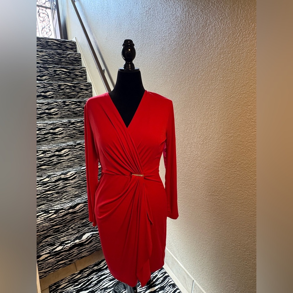 MICHAEL Michael Kors Bold Red Long Sleeve Dress